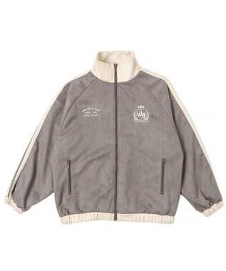 WEGO フェイクスウェードライントラックジャケット ブラック中濃色