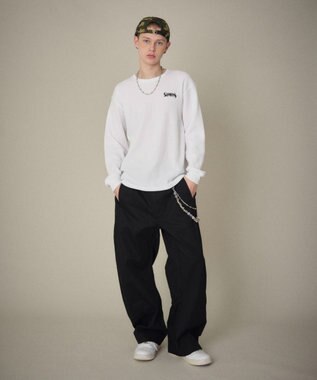 WEGO 【ユニセックス着用ITEM】ワッフルロゴT（長袖） ホワイト