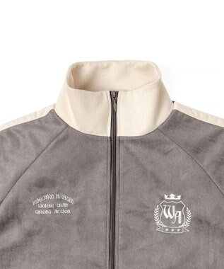 WEGO フェイクスウェードライントラックジャケット ブラック中濃色