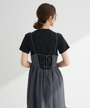 Green Parks ・ＥＬＥＮＣＡＲＥ　ＤＵＥ　ギンガムキャミワンピース Charcoal Gray