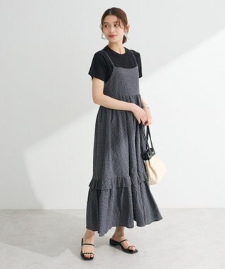 Green Parks ・ＥＬＥＮＣＡＲＥ　ＤＵＥ　ギンガムキャミワンピース Charcoal Gray
