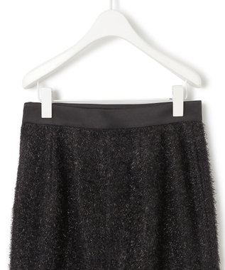 ICB L ルレックスヘアリージャカード ナロースカート ブラック系