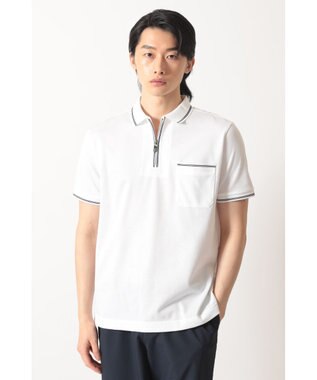 DAKS スーピマカノコ ラインジップアップポロ