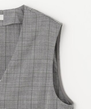 ANY 【2WAY・洗える】Vネック ジレワンピース グレンチェック