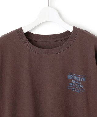 J.PRESS YORK STREET 【WOMEN】カフェロゴプリント Tシャツ ダークブラウン系