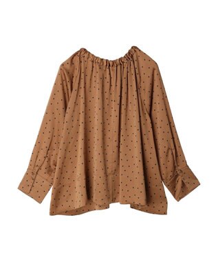 Green Parks Ｂ．ドットリボンブラウス Camel