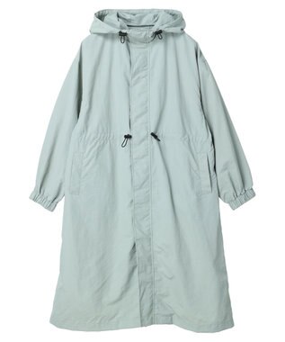 Green Parks フーデットロングコート Blue Green