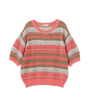 CRAFT STANDARD BOUTIQUE マルチカラーファンシーニットプルオーバー Pink