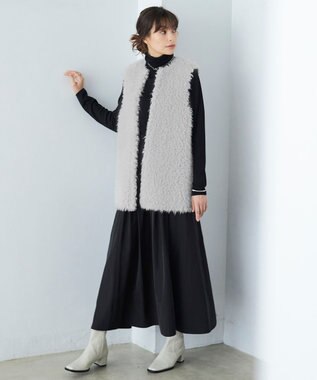 ICB 【洗える】 スムージータートル ニット ブラック系