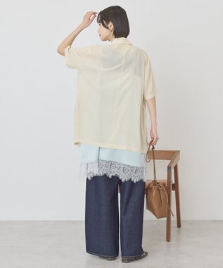 AMERICAN HOLIC 【接触冷感】シアーテーラード半袖ジャケット Ivory
