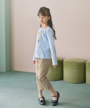 組曲 KIDS 【150-160㎝】オシバナクローバー Tシャツ サックスブルー系