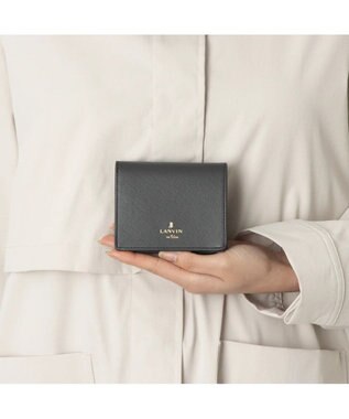 LANVIN en Bleu リュクサンブール 二つ折りコンパクト財布 ダークネイビー