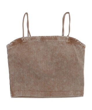 WEGO 【カップ付きインナー】ヴィンテージウォッシュカップインショートキャミ ブラウン