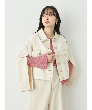 earth music&ecology マントスリーブＧジャン Ecru