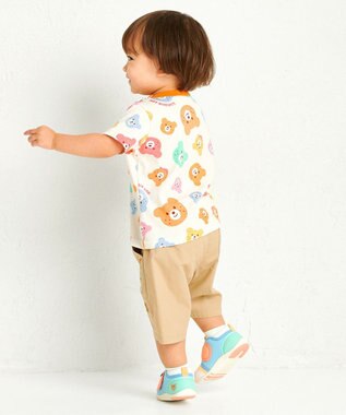 MIKI HOUSE HOT BISCUITS 【80-120cm】 パステルロゴ 6分丈パンツ ベージュ