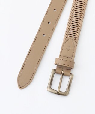 JOSEPH ABBOUD 【イタリア素材/日本製】バックスパインカットレザー ベルト ベージュ系