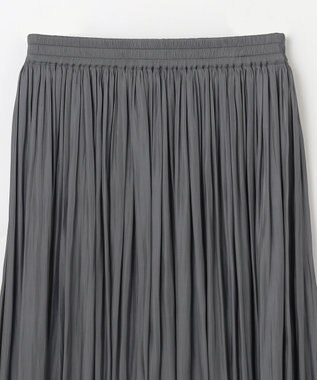 ANY L 【ウエストゴム】シャイニーギャザースカート チャコール