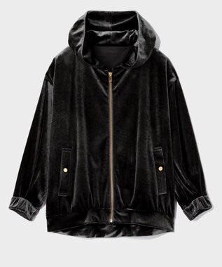 GRACE CONTINENTAL トリアセベロアフーディー ブラック