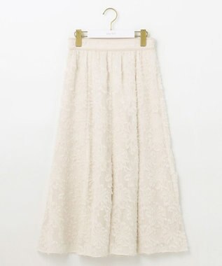 ANY SIS 【洗える】フェザーフラワージャカード スカート アイボリー