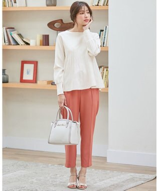 ANY SIS L 【洗える】ペプラム ニット オフホワイト