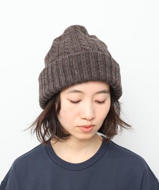 WHITE MAILS 【UNISEX】WOOL PAPER DOUBLE KNIT ケーブルビーニー