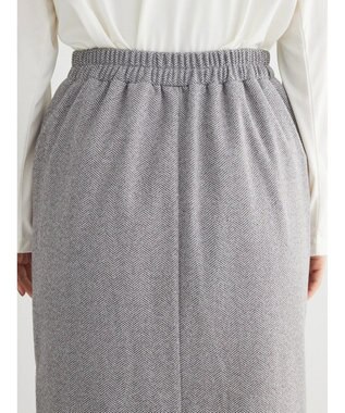 Green Parks 柄圧縮ポンチＩラインスカート Herringbone