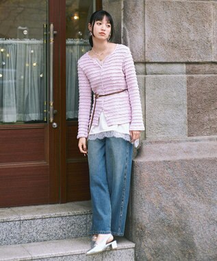 earth music&ecology ニュアンスバックルサッシュベルト Light Brown