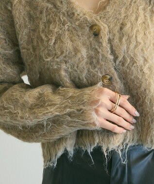 Green Parks armonia．シャギーショートカーディガン Beige