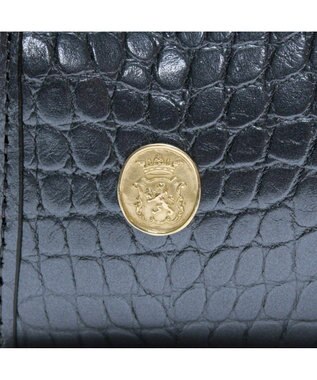 A.D.M.J. 【牛革】クロコ型押しヘリ巻きボストン28cm オニキスパーライズ