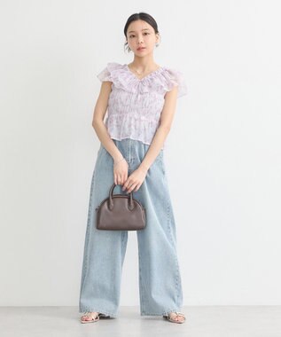 earth music&ecology ダブルフリルノースリブラウス Pink