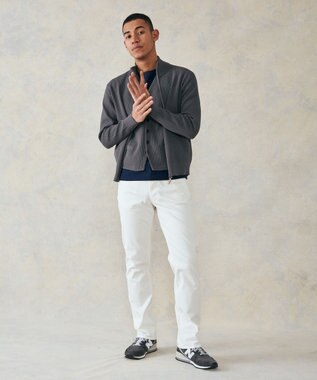 J.PRESS MEN 【High twist links】フルジップカーディガン グレー系