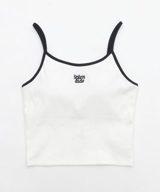 WEGO 【カップ付きインナー】ワンポイント刺繍キャミ ホワイト