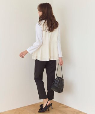 Feroux 【洗える】ペプラム ダンボールジレ アイボリー系