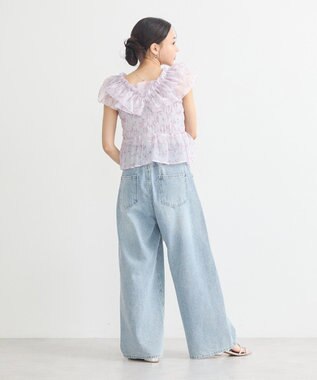 earth music&ecology ダブルフリルノースリブラウス Pink