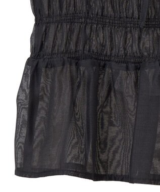 earth music&ecology ダブルフリルノースリブラウス Black