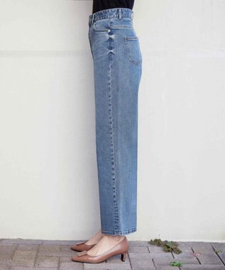 Tiaclasse 【安田美沙子さん/小倉優子さん着用】【洗える】ストレッチワイドデニム ブルー