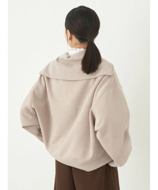 earth music&ecology ハーフＺＩＰ裏起毛プルオーバー Pink Beige