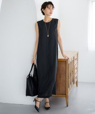 23区 S 【一部店舗限定/UVカット/洗える】ライトウェイトツイル ケープ付き ワンピース ブラック系