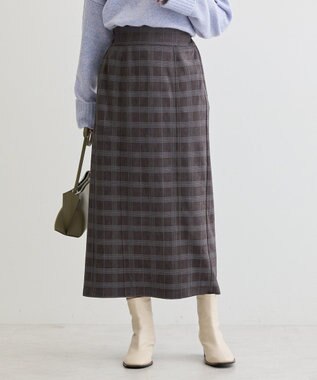 Green Parks ・ＥＬＥＮＣＡＲＥ　ＤＵＥ　チェックナロースカート Charcoal Gray
