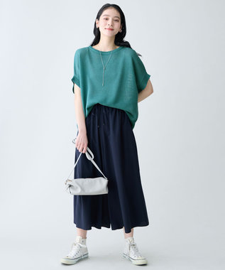 ANY 楽映えガウチョパンツ ネイビー