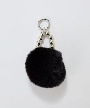 Phoebe メタルボールファーバッグチャーム　ブラック ブラック