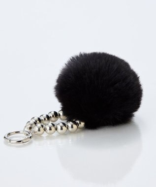 Phoebe メタルボールファーバッグチャーム　ブラック ブラック