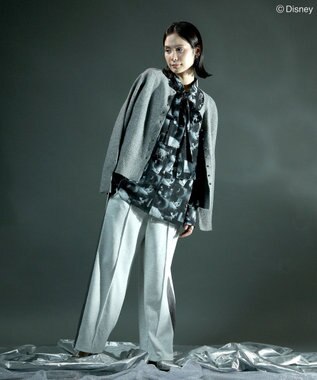 Green Parks ＦＡＮＴＡＳＩＡ／総柄ボウタイブラウス Black