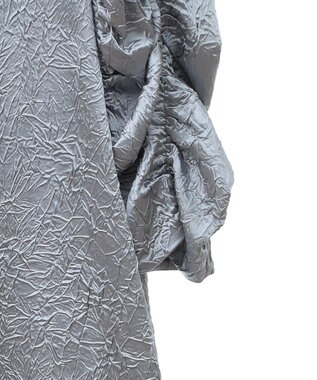 Green Parks ■ＥＳＣＡＲ　エンボスギャザースリーブワンピース Silver