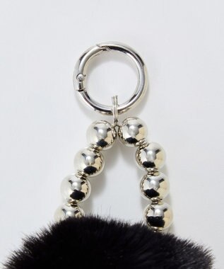 Phoebe メタルボールファーバッグチャーム　ブラック ブラック