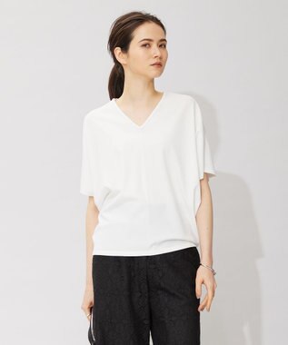 ICB 【洗える】VIS/NYハイゲージ Vネックプルオーバー オフホワイト系