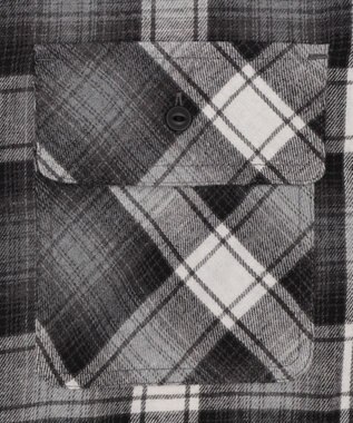 WEGO 【25年秋冬新作/ユニセックス着用ITEM/MLサイズ展開】オンブレチェックフードネルシャツ（LS） ブラックチェック1