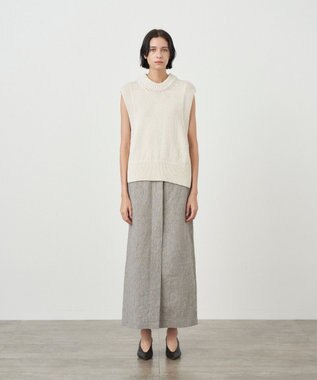 ATON LINEN RAMIE TOP | ペンシルスカート TOP GRAY