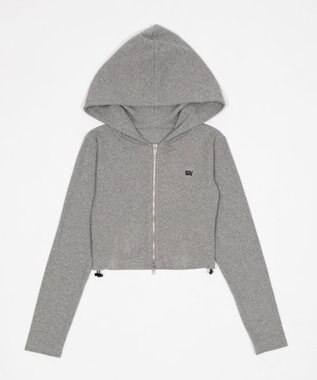 WEGO リブジップパーカー 杢グレー