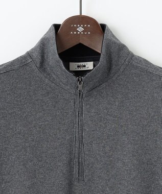 JOSEPH ABBOUD 【保温性/軽量り/ジャパンファブリック】ストライプジャカードジップ  プルオーバー グレー系1